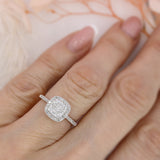 Pre Owned 18ct White Gold Diamond Cluster Ring with Halo 0.50ct