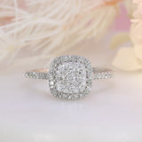 Pre Owned 18ct White Gold Diamond Cluster Ring with Halo 0.50ct