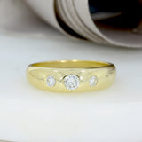 Pre Owned 18ct Gold ring with Roman Set Diamonds Approx 0.50ct