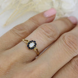 Pre Owned 9ct Yellow Gold Opal & Sapphire Cluster Ring