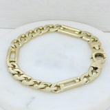 Pre Owned 9ct Yellow Gold 8 1/4" Chunky Flat Curb Bracelet