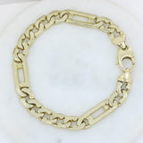 Pre Owned 9ct Yellow Gold 8 1/4" Chunky Flat Curb Bracelet