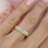 Pre Owned 18ct Yellow Gold Double Row Baguette Diamond Ring Approx 1ct