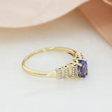 Pre Owned 9ct Yellow Gold Tanzanite & Diamond Fancy Ring