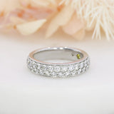 Pre Owned 18ct White Gold Pave Set 2 Row Diamond Ring Approx 1ct