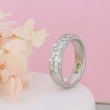 Pre Owned 18ct White Gold Pave Set 2 Row Diamond Ring Approx 1ct