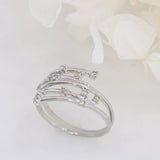 Pre Owned 9ct White Gold Multi Row Diamond Ring 0.12ct
