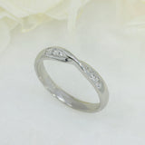 Pre Owned 18ct White Gold Pave Set Diamond Twist Wedding Ring