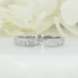 Pre Owned 18ct White Gold Pave Set Diamond Twist Wedding Ring