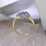 Pre Owned 9ct Yellow Gold Tanzanite Cluster Ring