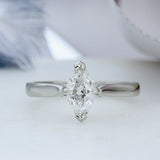 GIA Certified Pre Owned Platinum Marquise Diamond Solitaire Ring 0.71ct E VVS1