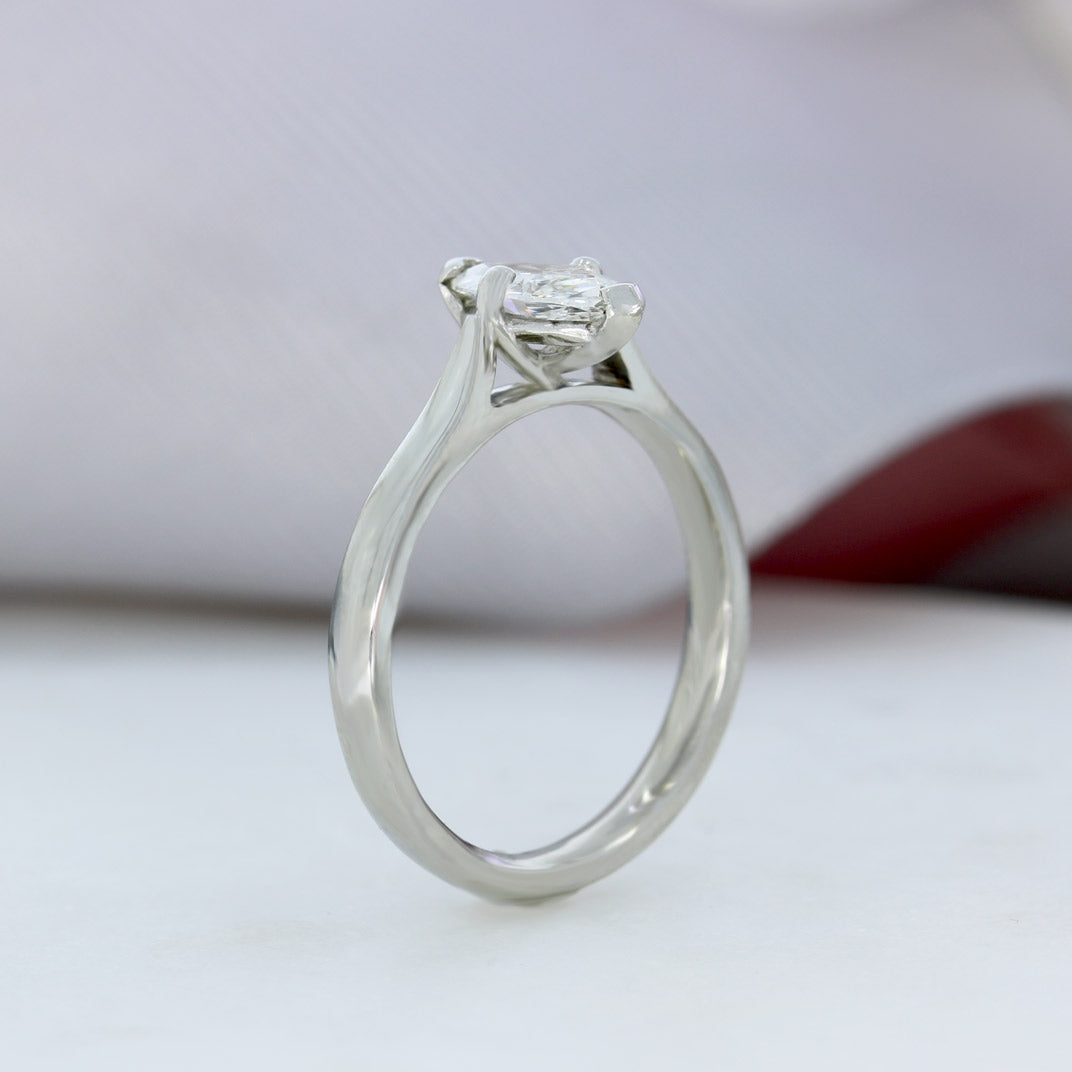 GIA Certified Pre Owned Platinum Marquise Diamond Solitaire Ring 0.71ct E VVS1