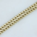 Pre Owned 9ct Yellow Gold Wide Flat Snake Bracelet 20cm