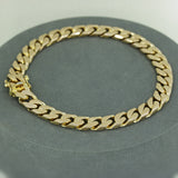Pre Owned 9ct Yellow Gold Chunky Flat Curb Bracelet