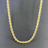 Pre Owned 9ct Yellow Gold 22" Rope Chain