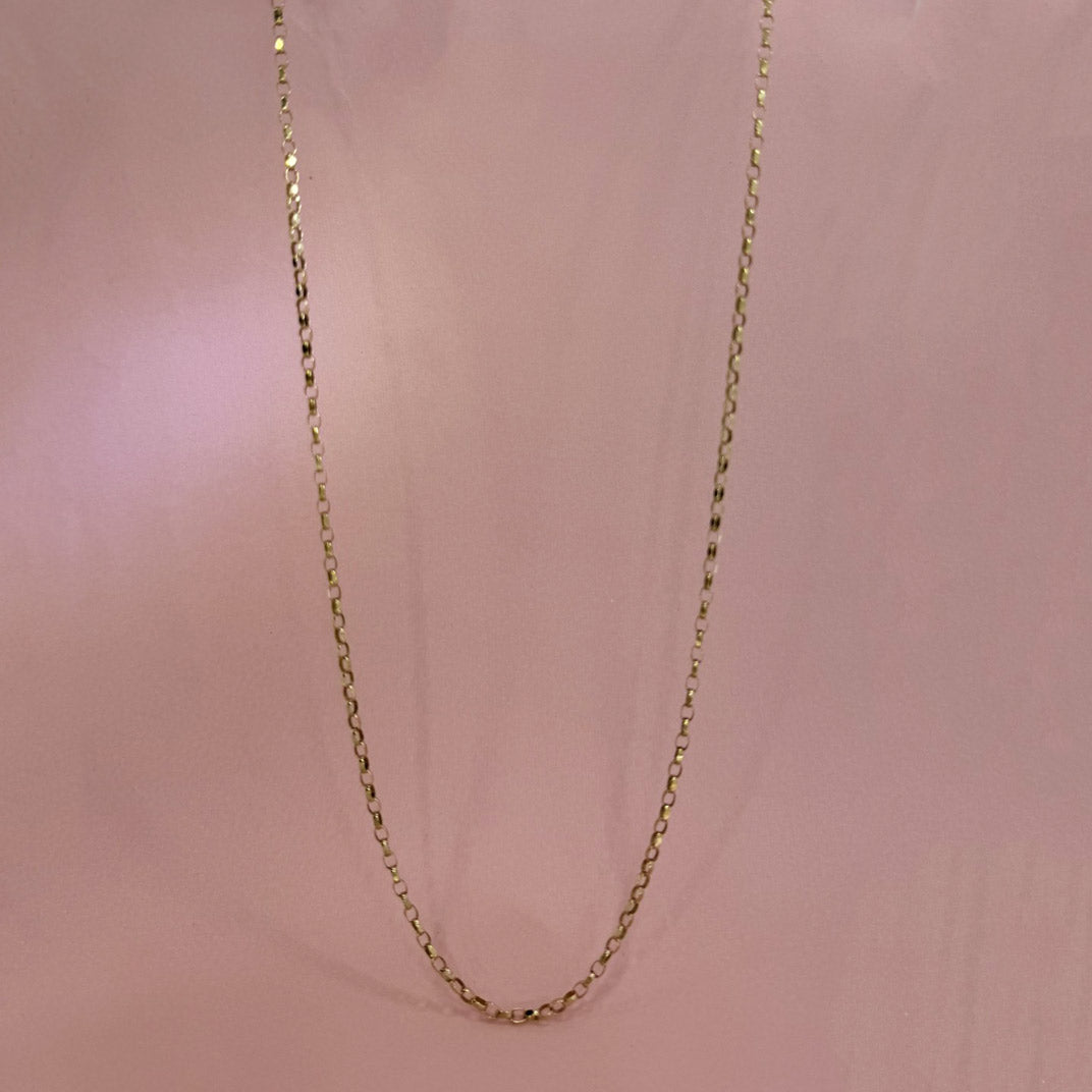 Pre Owned 9ct Yellow Gold 22" Flat Belcher Chain