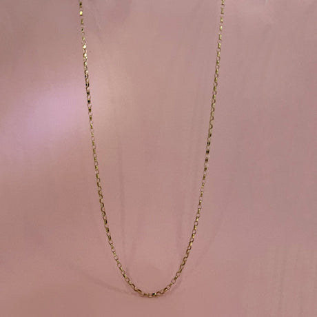 Pre Owned 9ct Yellow Gold 22" Flat Belcher Chain