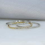 Pre Owned Set of 3 9ct White & Yellow Gold Very Fine Diamond Stacking Rings