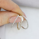 Pre Owned Set of 3 9ct White & Yellow Gold Very Fine Diamond Stacking Rings