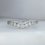 Pre Owned 18ct White Gold Curved Diamond Ring  0.30ct