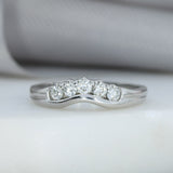 Pre Owned 18ct White Gold Curved Diamond Ring  0.30ct