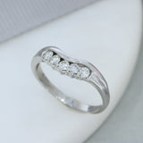 Pre Owned 18ct White Gold Curved Diamond Ring  0.30ct
