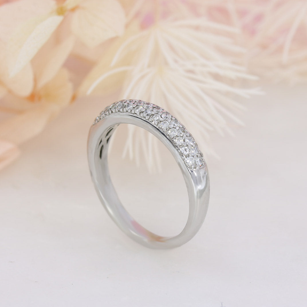 Pre Owned 18ct White Gold Pave Set Diamond Eternity Ring