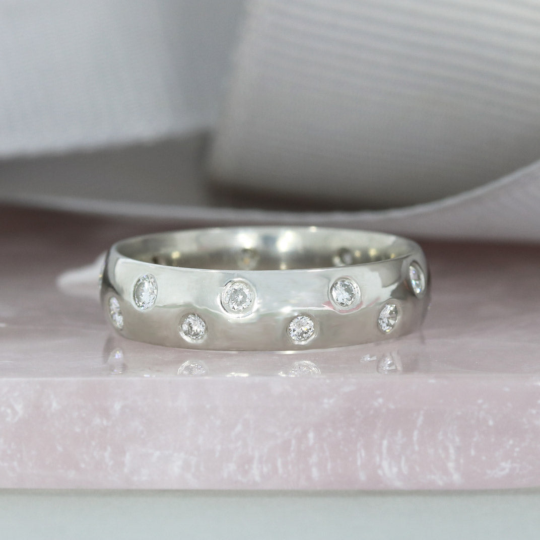 Pre Owned Platinum Roman Set Diamond Wedding Ring Approx 0.30ct