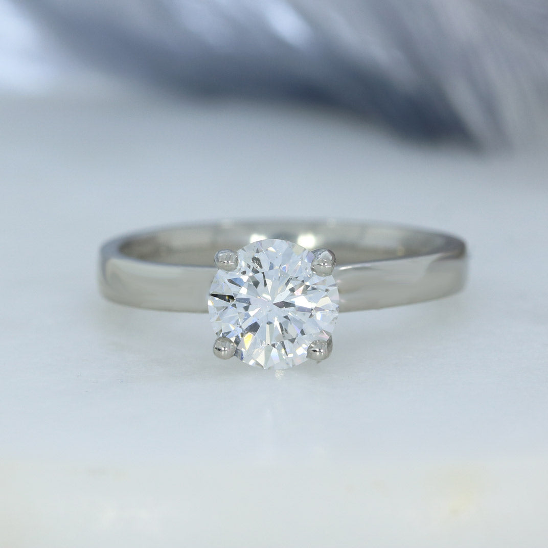 Platinum Certified Diamond Solitaire Ring 1.08ct D SI2