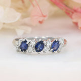 Pre Owned 18ct White Gold Sapphire & Diamond Eternity Ring