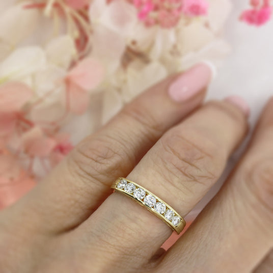 Pre Owned 18ct Gold Channel Set Diamond Eternity Ring Approx 0.70ct