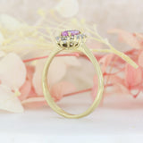 Pre Owned 18ct Gold Pink Sapphire & Diamond Cluster Ring