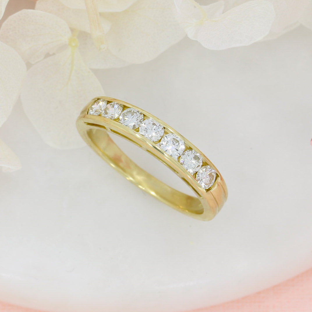 Pre Owned 18ct Gold Channel Set Diamond Eternity Ring Approx 0.70ct