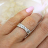 Pre Owned Platinum Crossover Diamond Eternity Ring Approx 0.20ct