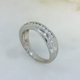 Pre Owned Platinum Crossover Diamond Eternity Ring Approx 0.20ct