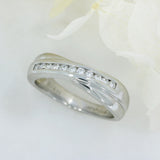 Pre Owned Platinum Crossover Diamond Eternity Ring Approx 0.20ct