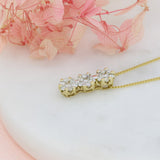 Pre Owned 18ct Gold Diamond Cluster Drop Pendant with 18" Chain