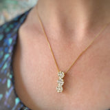 Pre Owned 18ct Gold Diamond Cluster Drop Pendant with 18" Chain