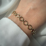 Pre Owned 9ct Yellow Gold Circle Link Bracelet