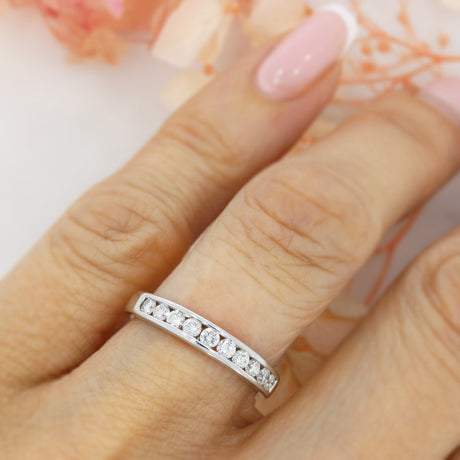 Pre Owned 18ct White Gold Channel Set Diamond Eternity Ring 0.50ct