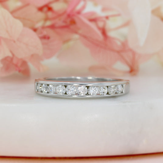 Pre Owned 18ct White Gold Channel Set Diamond Eternity Ring 0.50ct