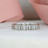 Pre Owned 18ct White Gold Full Eternity Ring With Brilliant & Baguette Cut Diamonds Approx 1ct