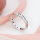 Pre Owned 18ct White Gold Full Eternity Ring With Brilliant & Baguette Cut Diamonds Approx 1ct