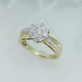Pre Owned 18ct Yellow Gold Crossover Flower Diamond Ring 0.50ct