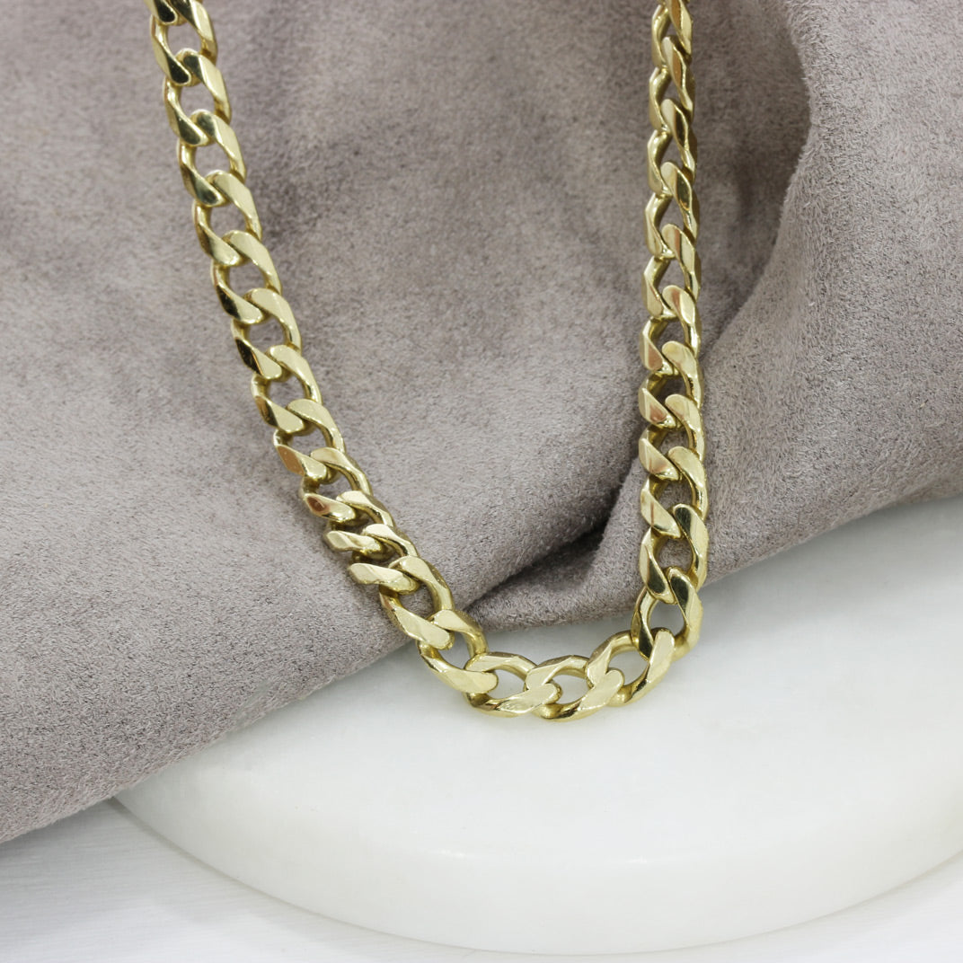 Pre Owned 9ct Yellow Gold 19" Curb Chain 32.9g