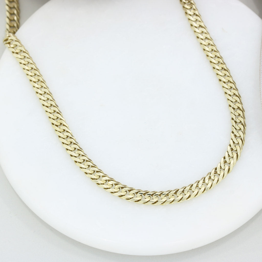 Pre Owned 9ct Yellow Gold 18" Flat Snake Chain