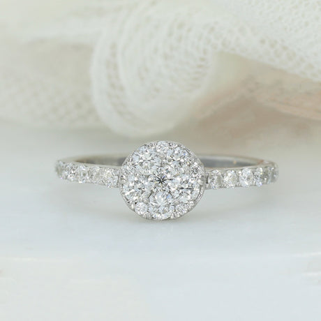 Pre Owned 18ct White Gold Diamond Cluster Ring 0.71ct