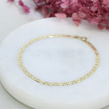 Pre Owned 9ct Yellow Gold Flat Anchor Link Bracelet