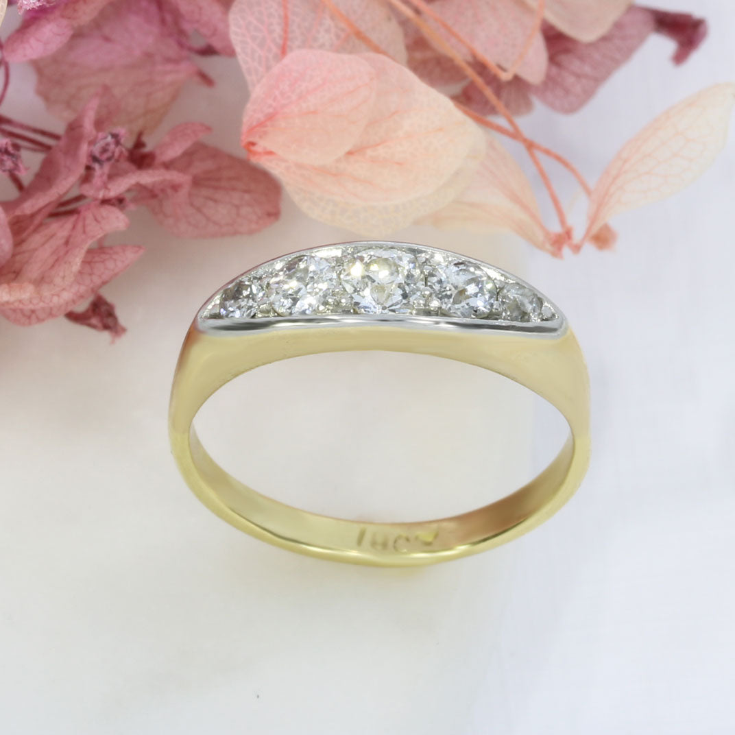 Pre Owned 18ct Yellow Gold 5 Stone Diamond Ring Approx 0.50ct