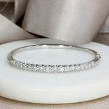 Pre Owned 18ct White Gold Claw Set Diamond Bangle Approx 1.75ct